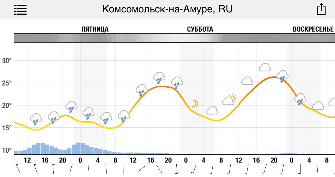 Дождь в Комсомольске-на-Амуре затянется до выходных