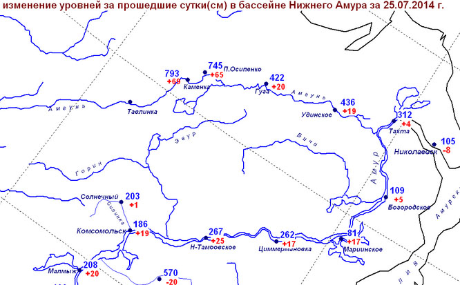 Ещё 19 сантиметров прибавил Амур у Комсомольска за сутки