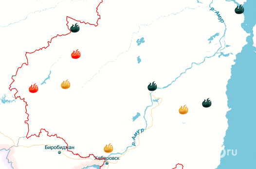 На территории Хабаровского края действуют 2 лесных пожара