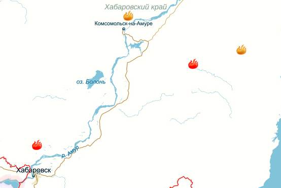 Грозы стали причинами 7-ми лесных пожаров, обнаруженных на этой неделе на территории Хабаровского края