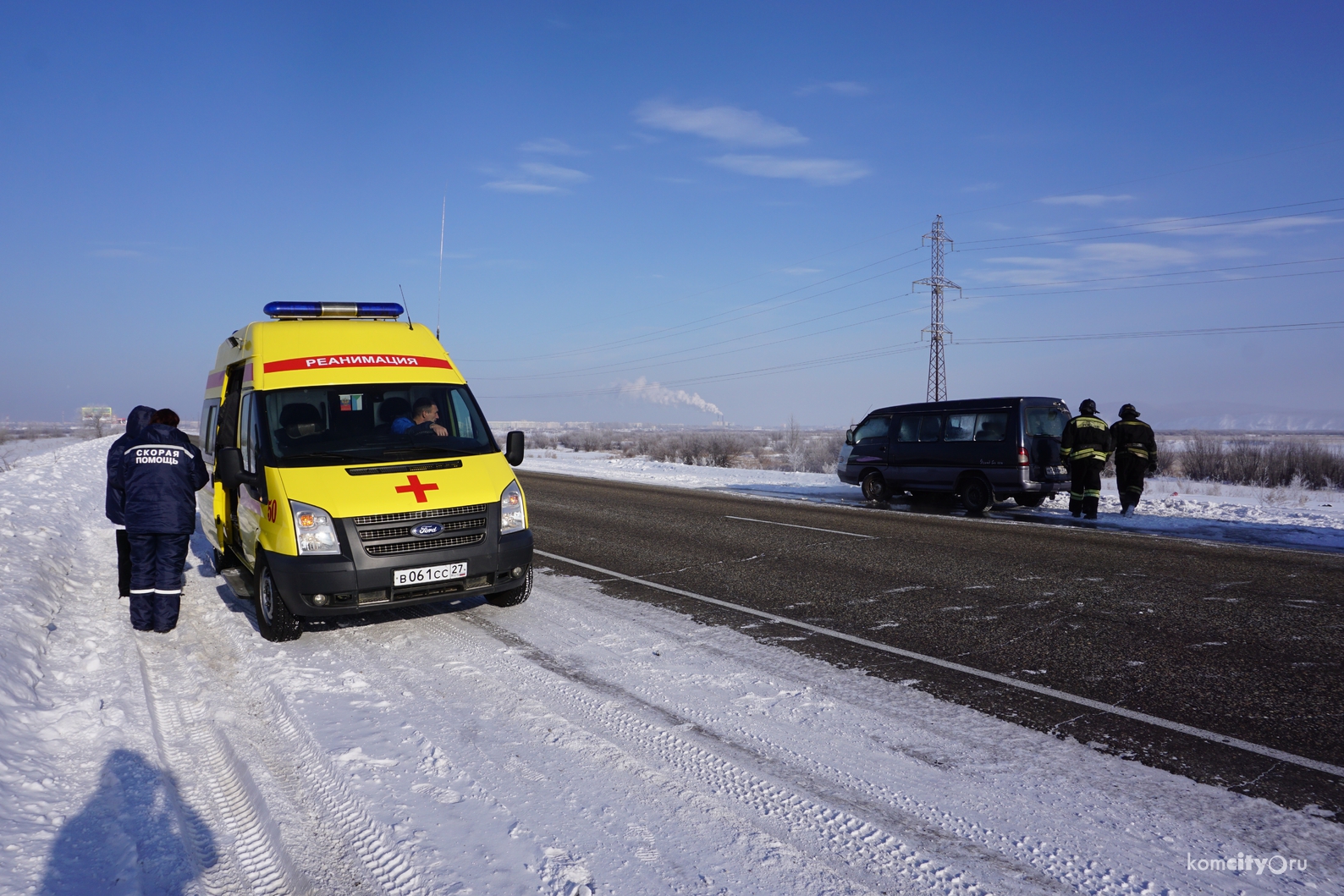 На Орловском шоссе загорелся микроавтобус