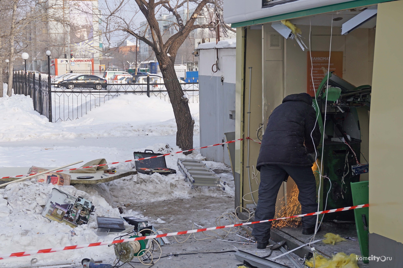 На Дзёмгах в новогоднюю ночь взорвали банкомат (Видео)
