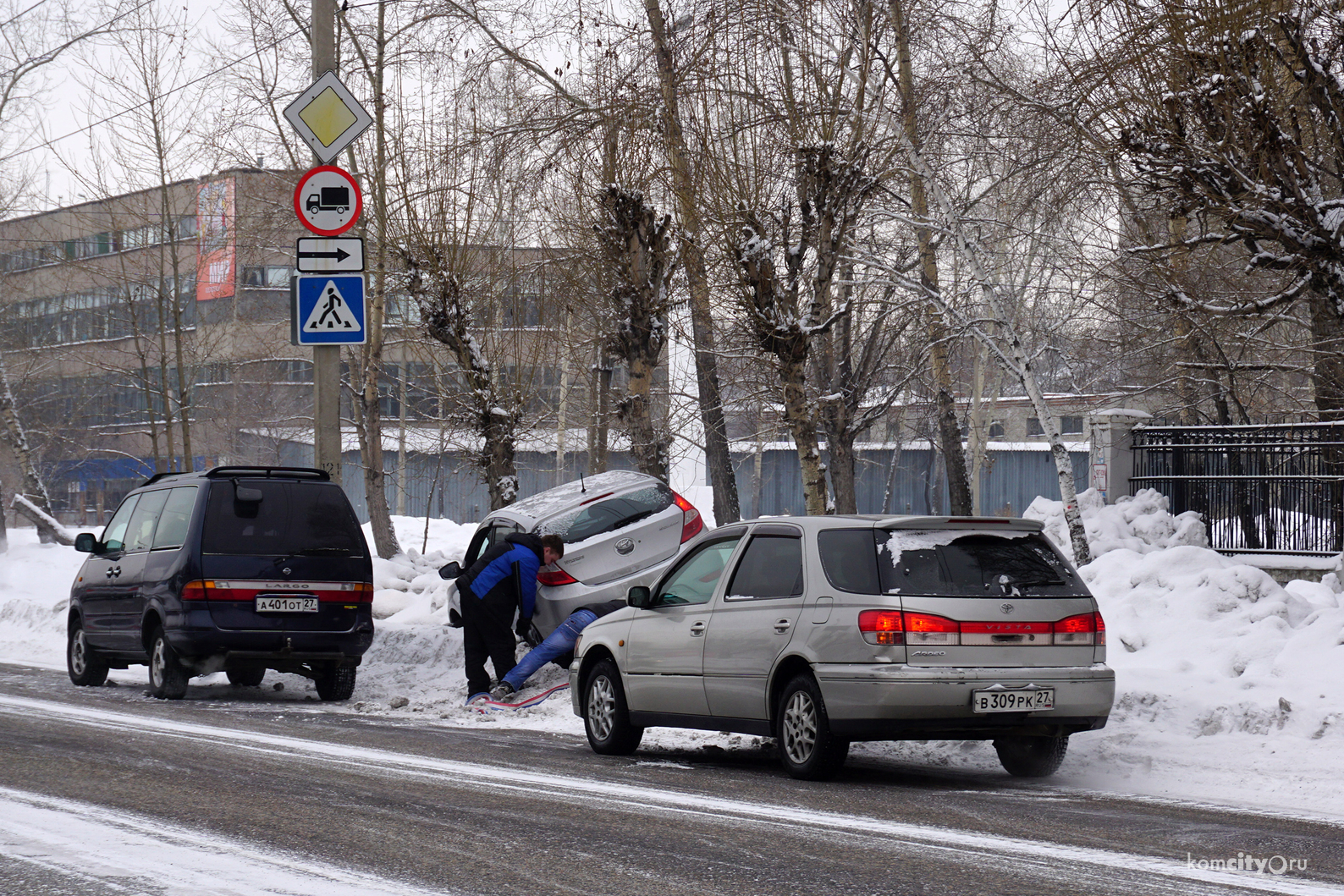 С начала снегопада в Комсомольске случилось 16 ДТП