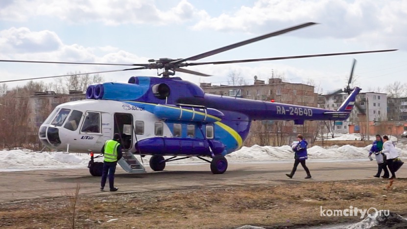 Во время лот-мараофна вертолёт санавиации эвакуировал больного ребёнка