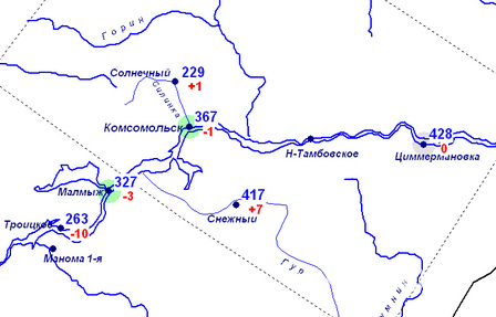 Уровень Амура у Комсомольска начал снижаться