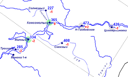 Стабилизация: за минувшие сутки уровень воды в Амуре у Комсомольска не изменился