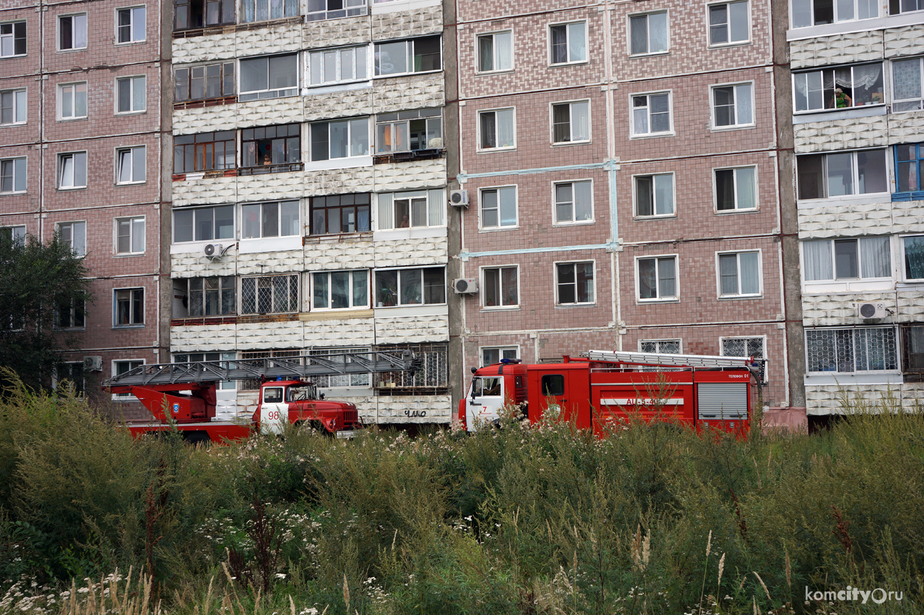 Неадекватная комсомольчанка устроила поджог в квартире и натравила собаку на пожарных