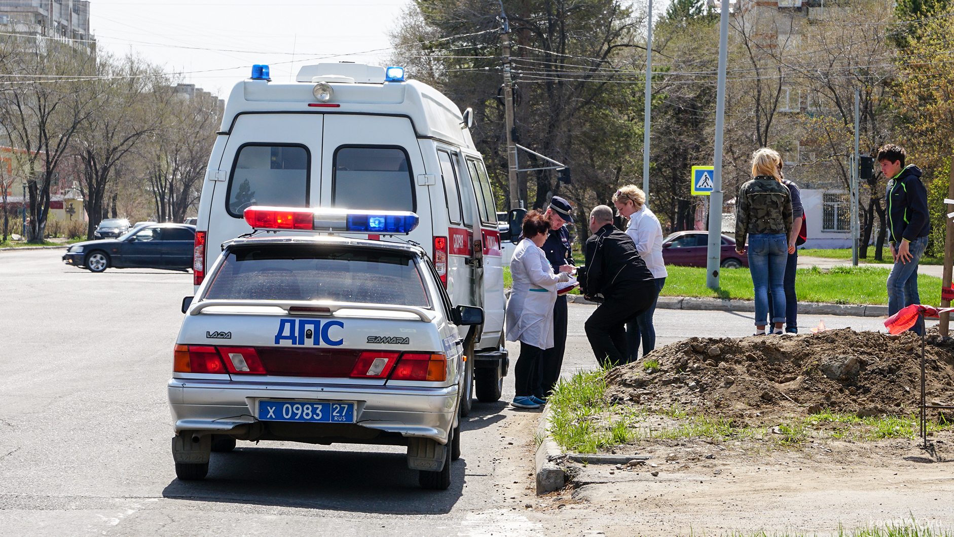 Подробности наезда на Драмтеатре: Девочка перебегала дорогу на красный свет (Видео)