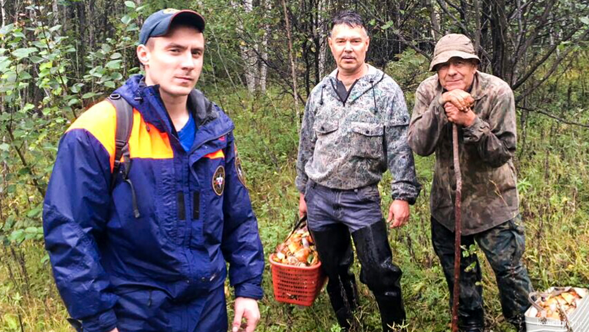 На Снежном нашли двух грибников, сутки блуждавших по дождливому лесу