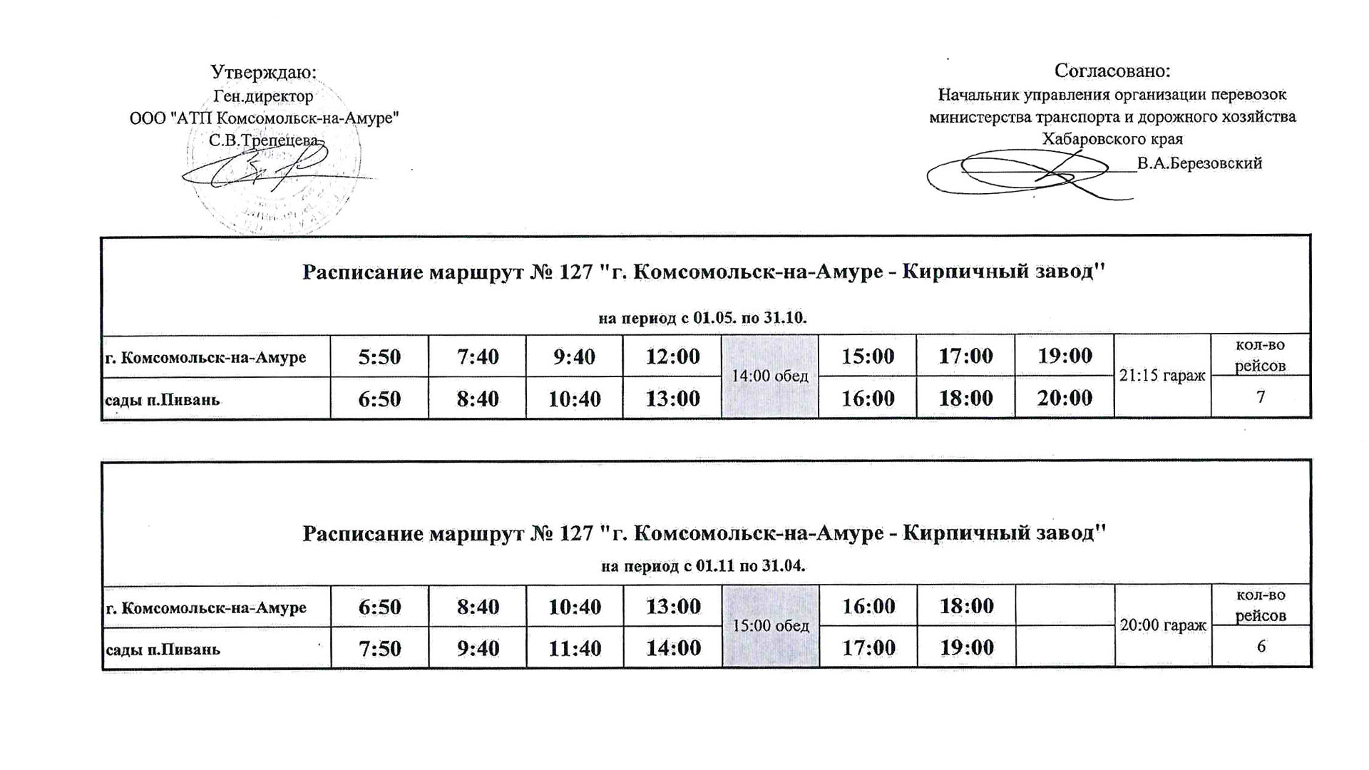 Автобус №127 возобновляет перевозку из Комсомольска на Пивань c 5 января