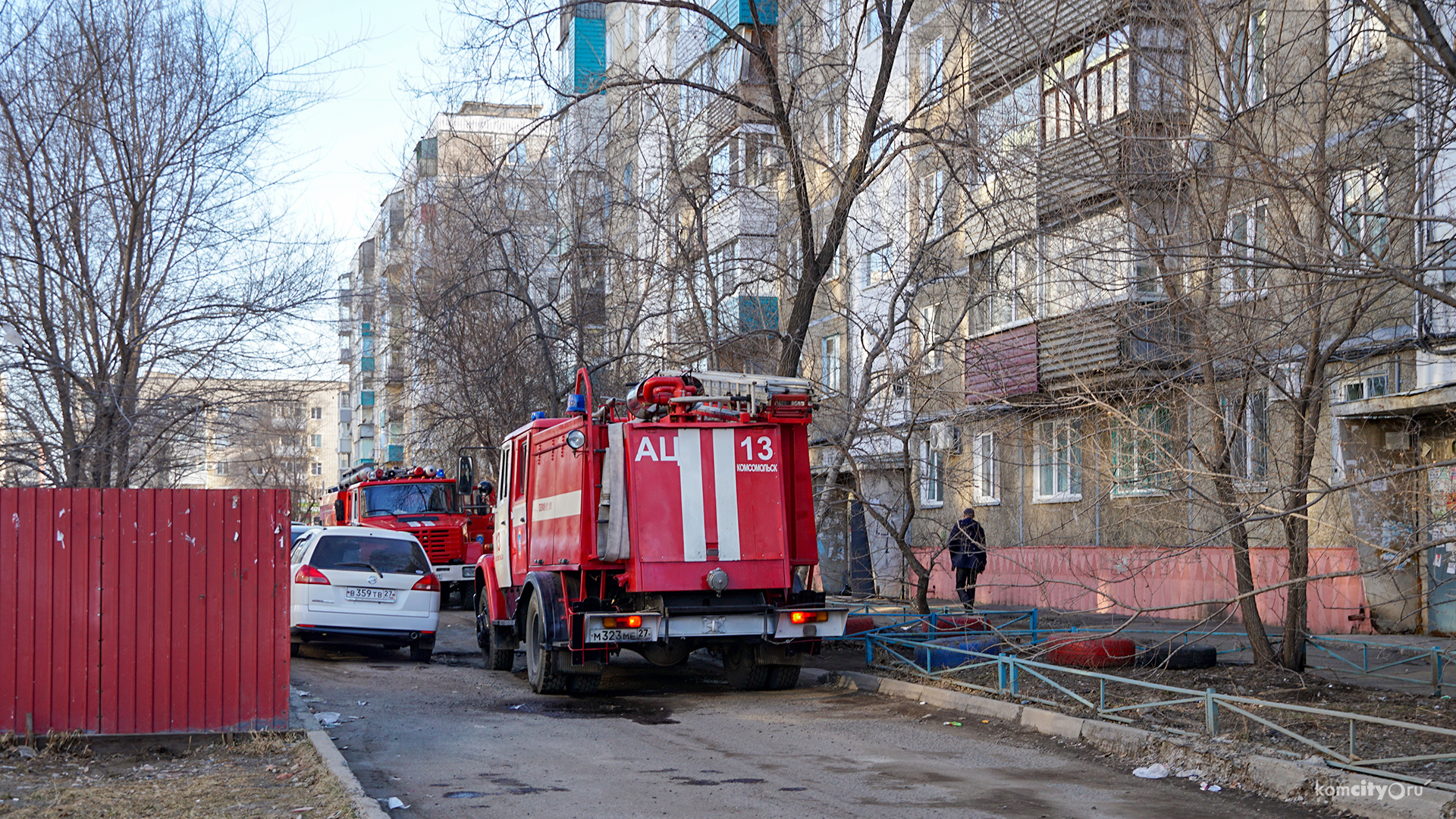 В пожаре на проспекте Победы серьёзно пострадал человек