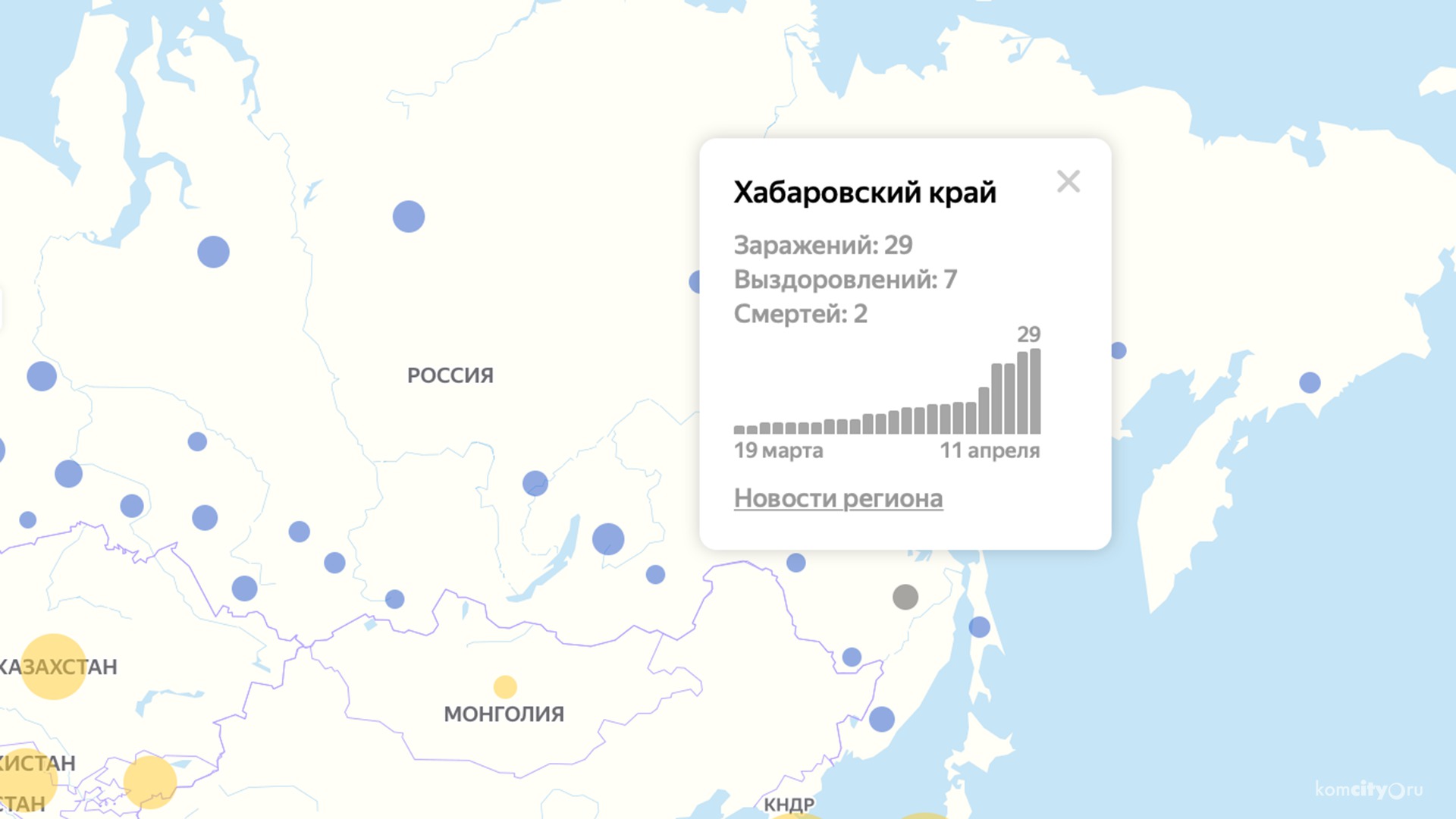 В Хабаровском крае выявлен ещё один случай Covid-19, итого 29 заболевших