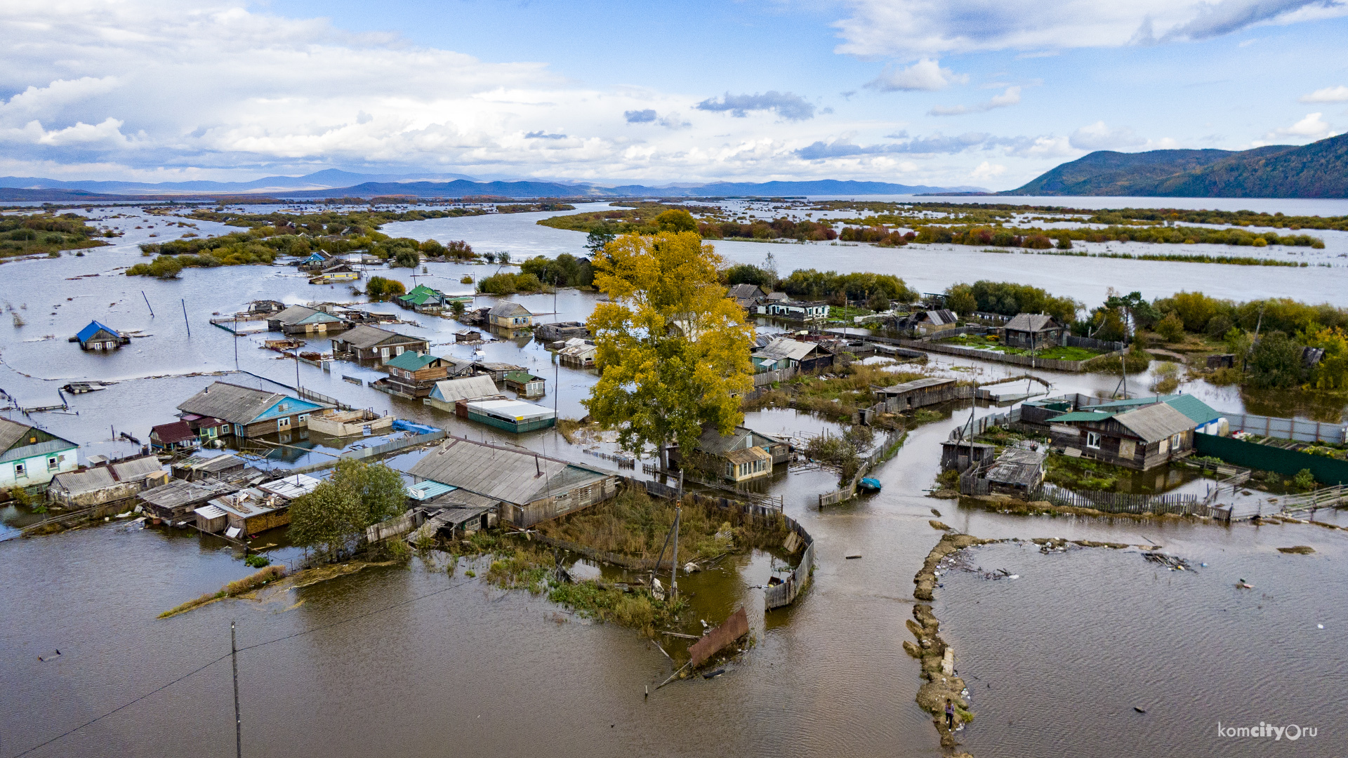 Вода затопила основную часть Хорпинского