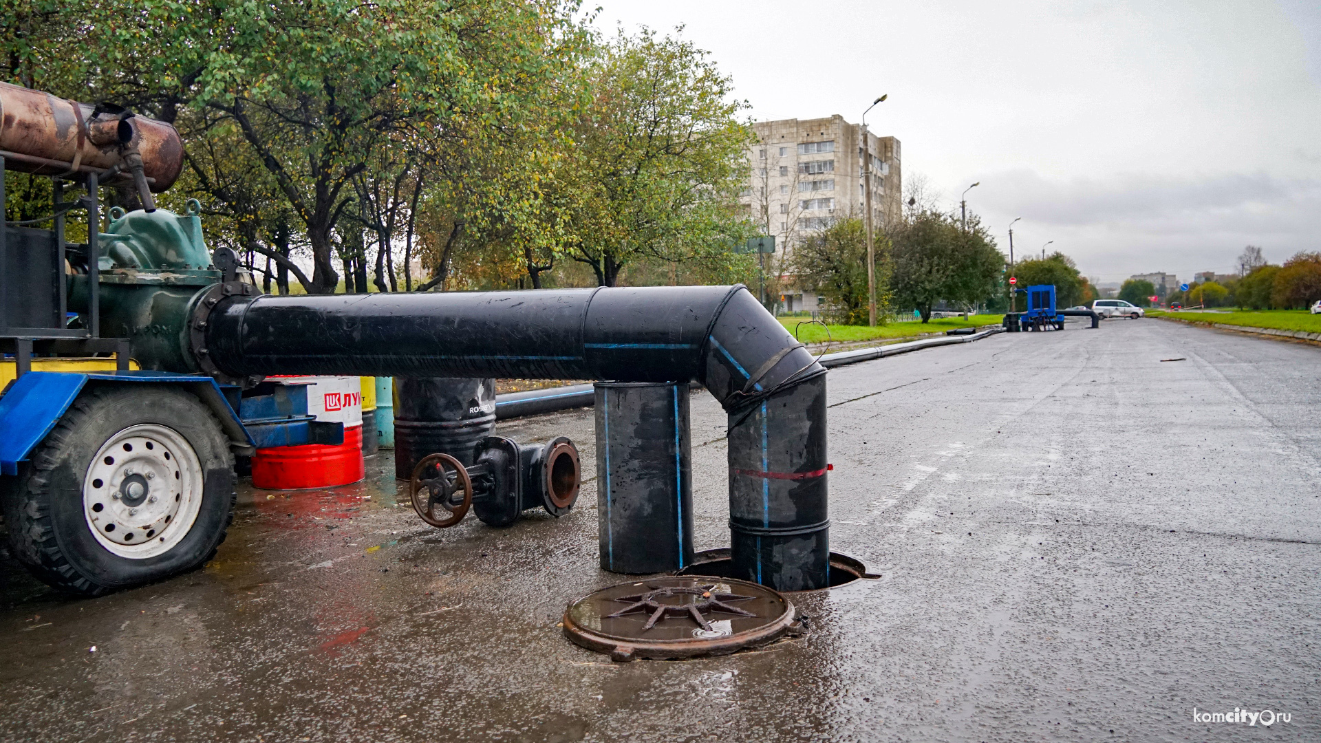 В Центральном округе начали растампонировать ливнёвку, а насосы, работавшие на откачке из неё воды, уже демонтированы