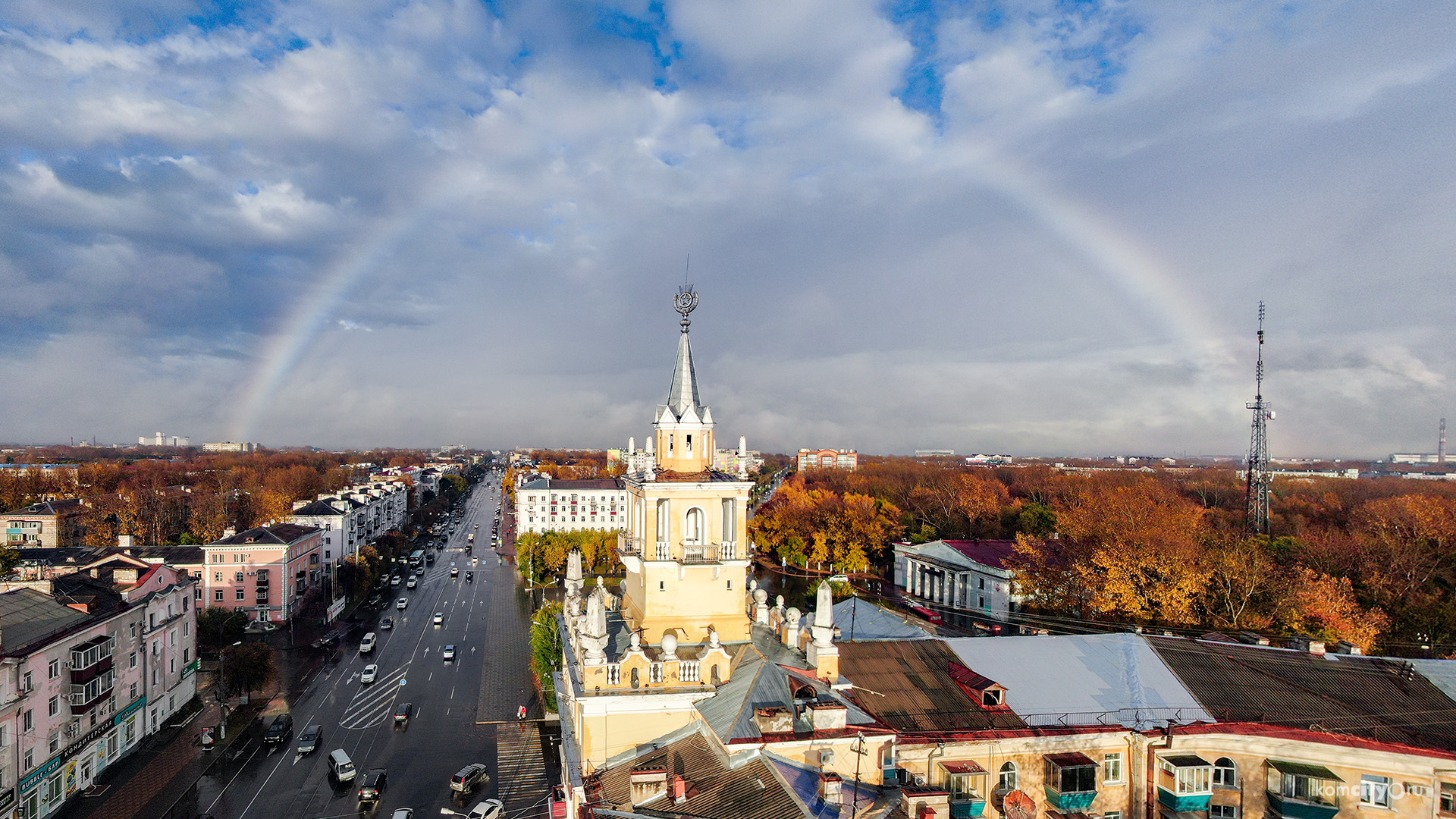 Полная радуга над Комсомольском — фото от komcity.ru