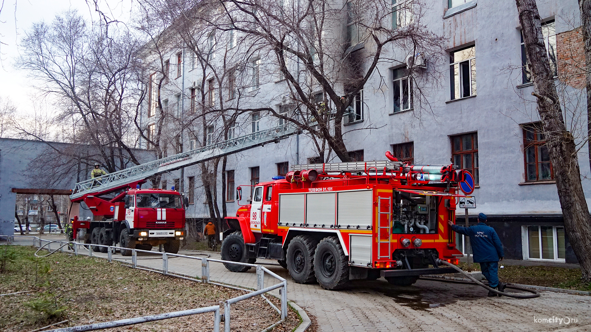 В главном корпусе КнАГУ произошёл пожар