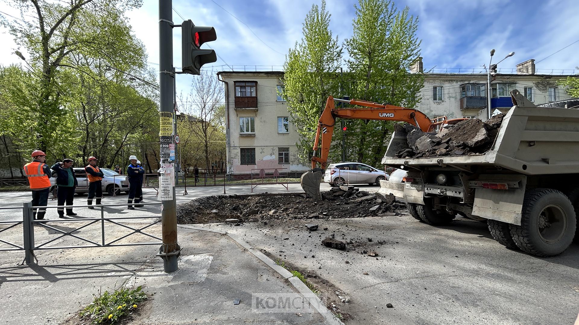 Котовского в районе с Комсомольской перекрыта из-за ремонтных работ