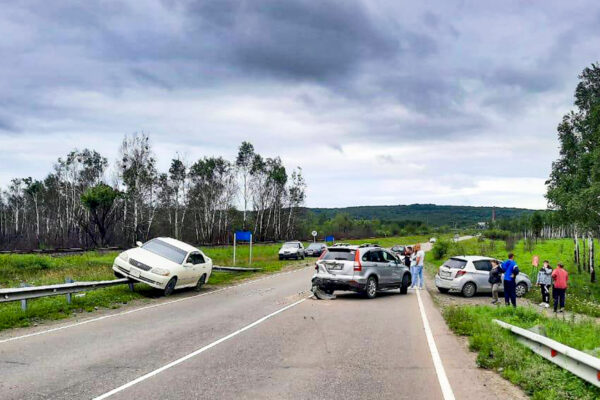 В столкновении четырёх машина на трассе Комсомольск — Амурск никто не пострадал