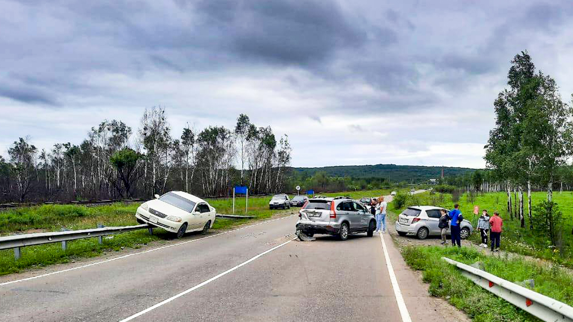 В столкновении четырёх машина на трассе Комсомольск — Амурск никто не пострадал