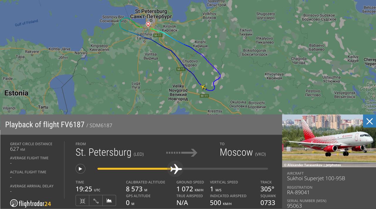 Суперджет с отказавшим автопилотом и навигационной системой успешно посадили в Пулково