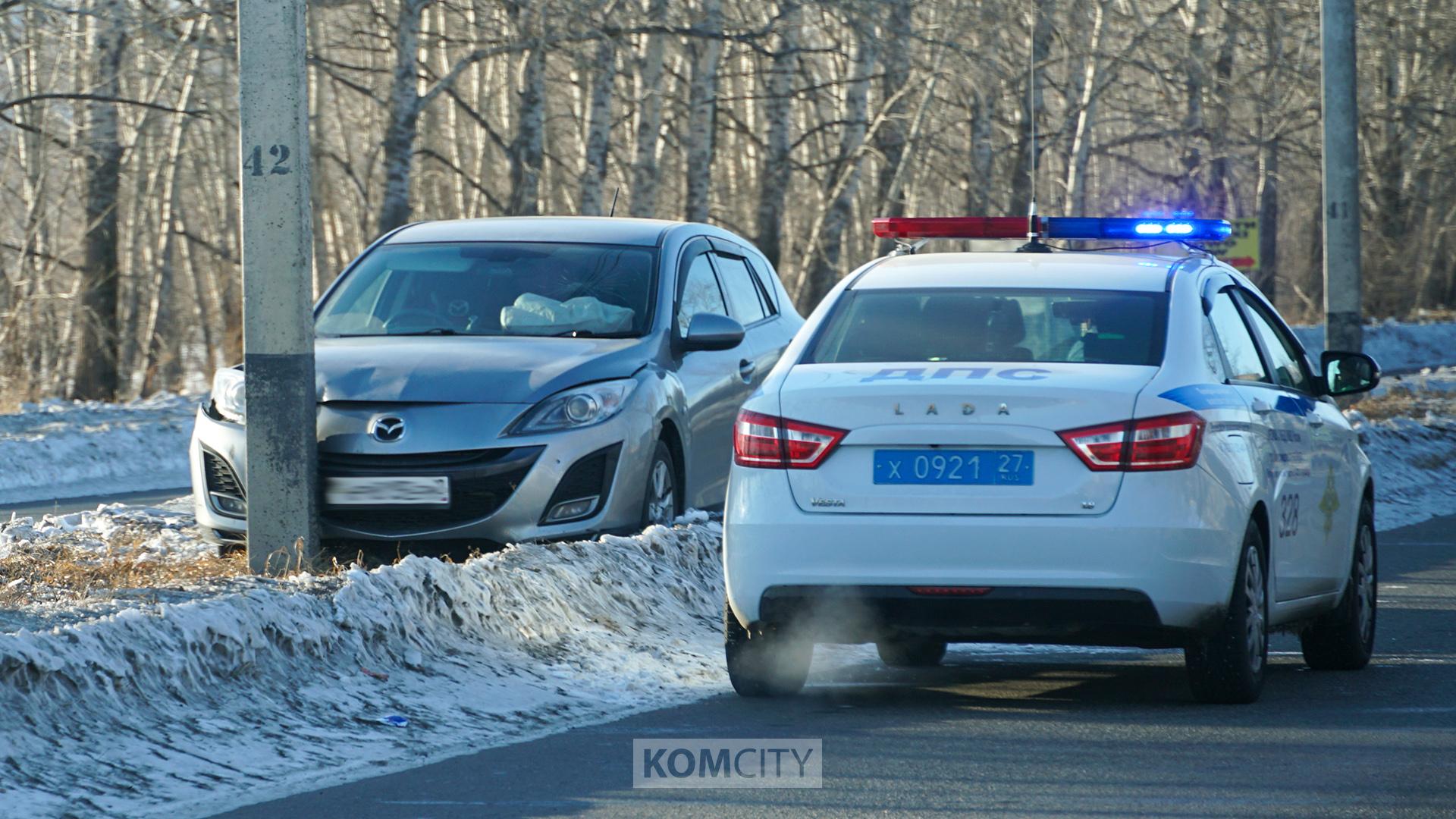Нетрезвая дама 8 Марта влетела в столб на Северном шоссе