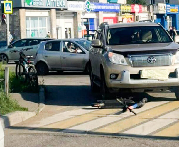 На Победы — Советской сбили не спешившегося самокатера