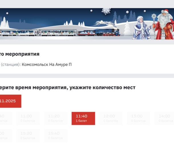 Комсомольчане почти разобрали билеты на Поезд Деда Мороза 