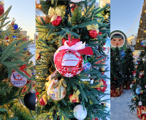 На главной площади Хабаровска нарядили комсомольскую ёлочку