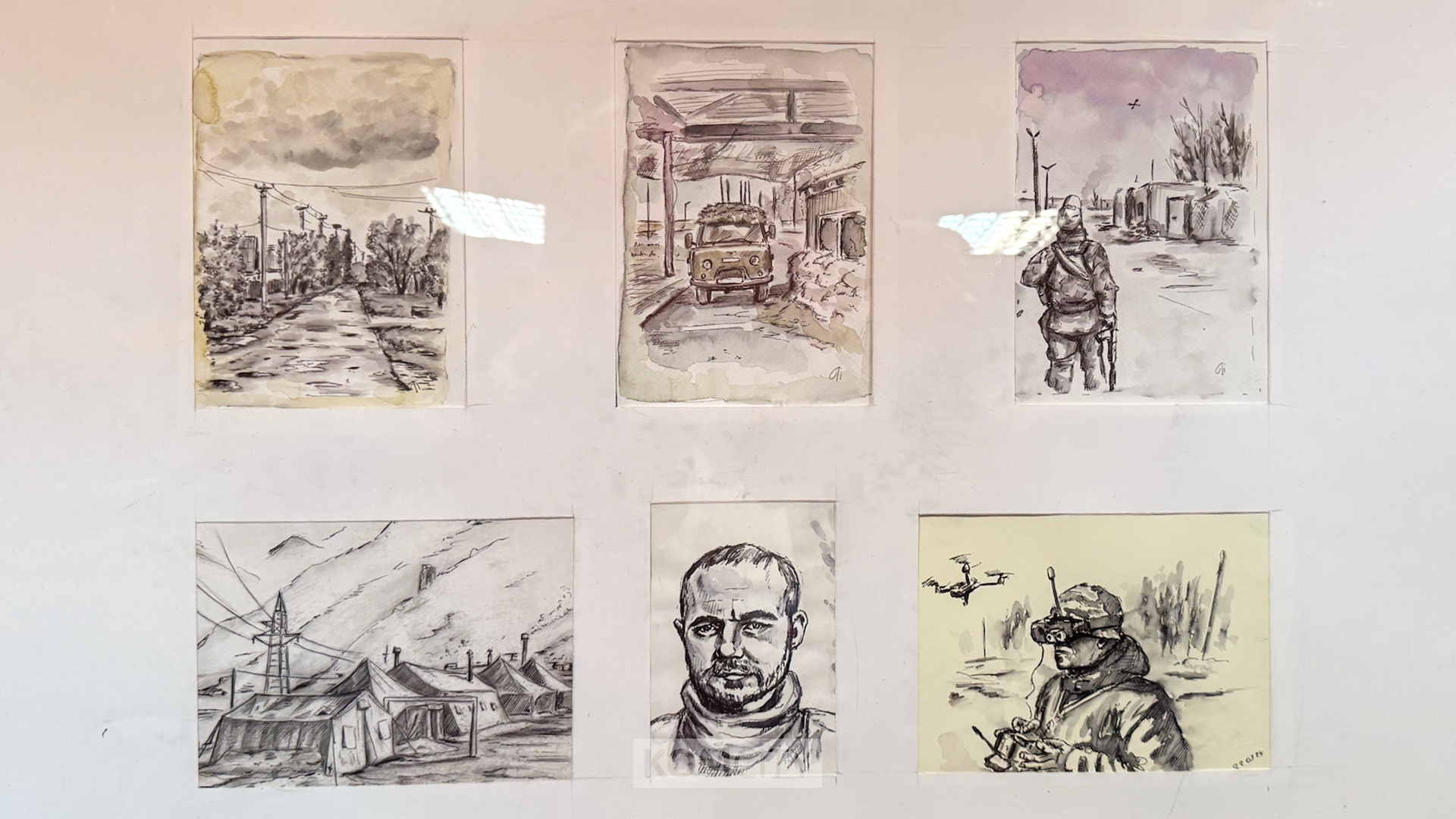 «Рисунки с передовой» представили на выставке в библиотеке Островского